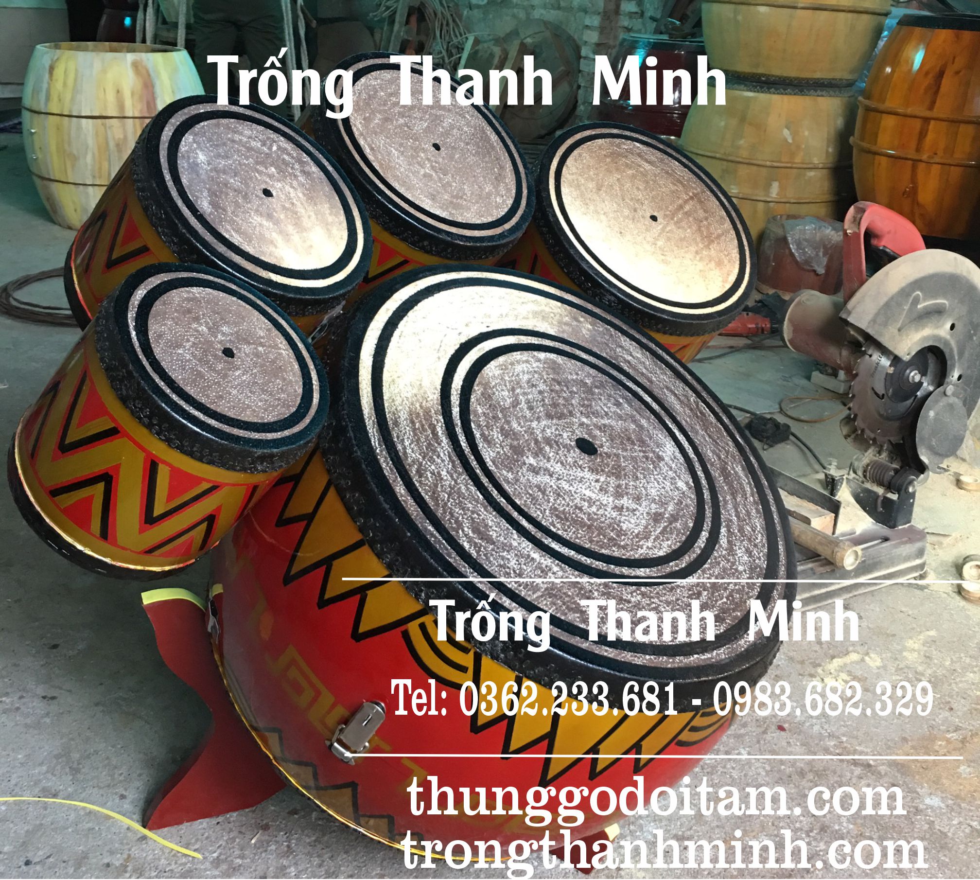 Sản xuất trống dàn hát văn âm chuẩn tại xưởng Trống Thanh Minh - số 1 về chất lượng.